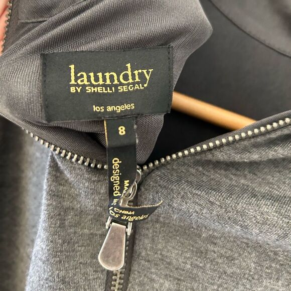 Laundry by Shelli Segal Beaded Gray Ruched Jersey Cocktail Dress - Size 8 - Picture 9 of 11